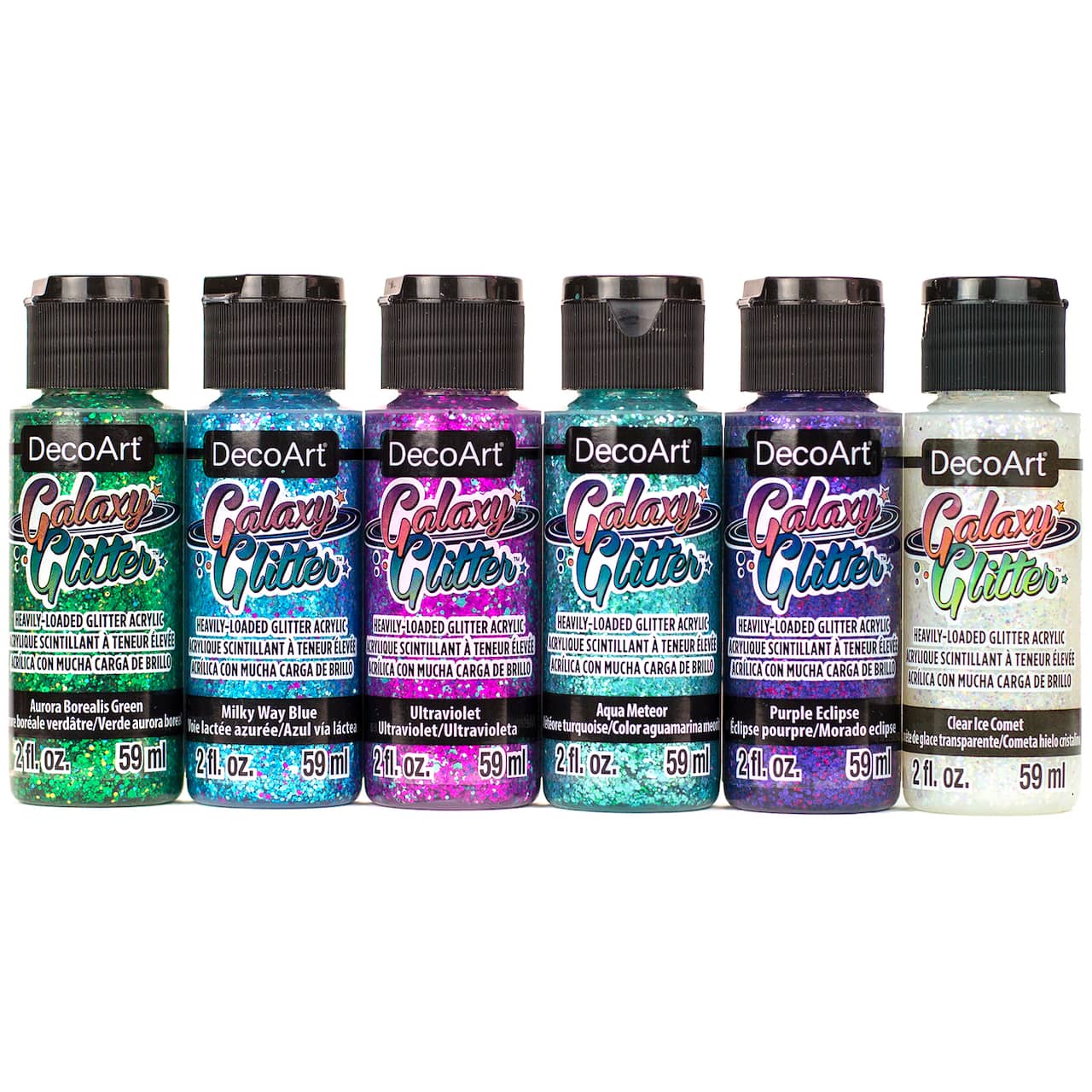 DecoArt® Galaxy Glitter™ 6 Color Mermaid Paint Set